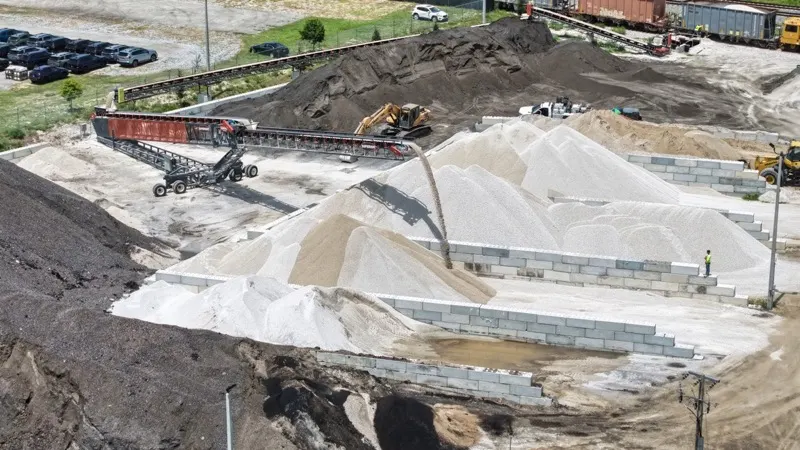 Asphalt & aggregate stockpiles